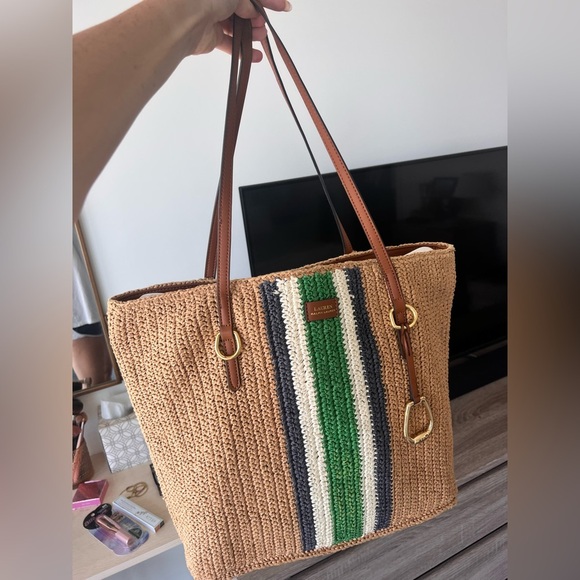 Ralph Lauren Tolton Crochet Straw Bag - Picture 7 of 11